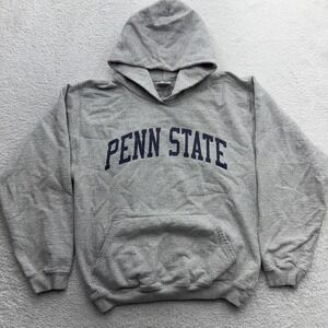 The Cotton Exchange Penn State Hoodie Mens Small Gray Pullover Made in USA 9766